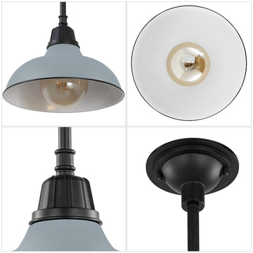Jasper 12.25" Farmhouse Industrial Indoor/Outdoor Iron LED Pendant